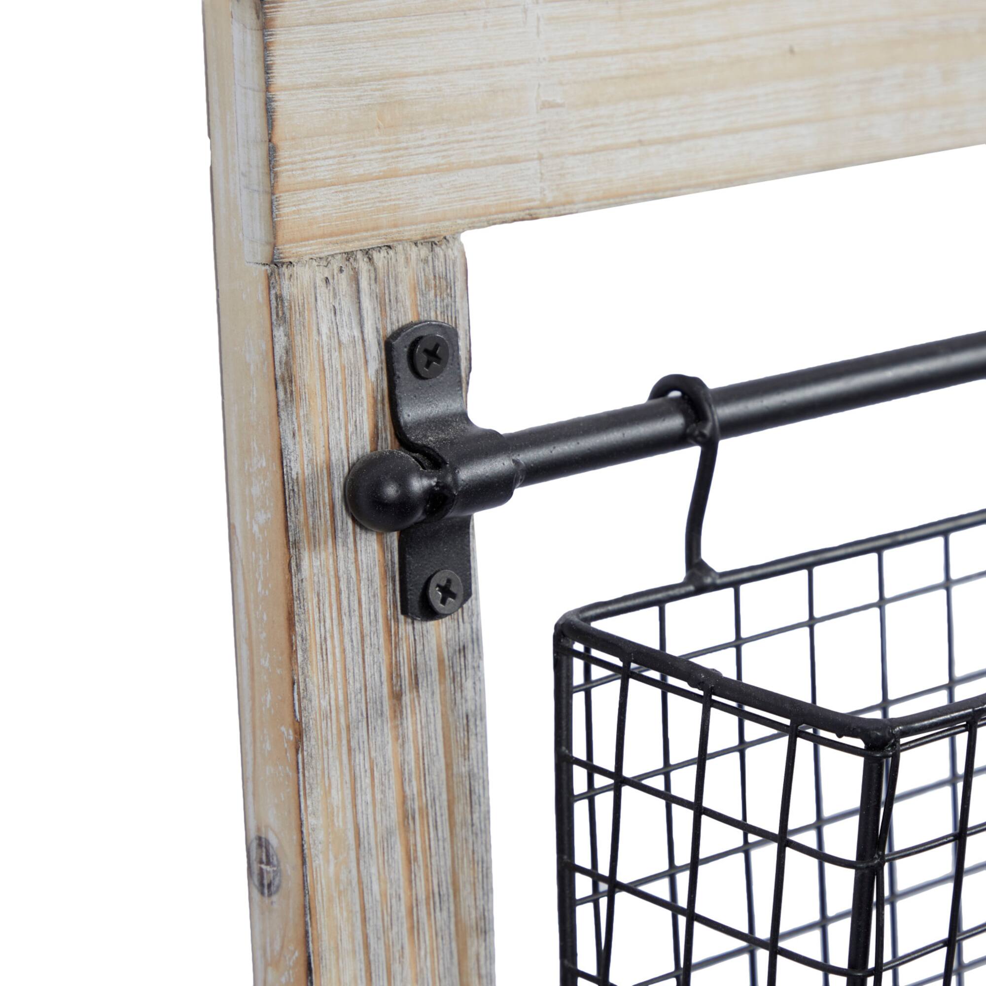 25" Black Metal Farmhouse Magazine Rack Holder